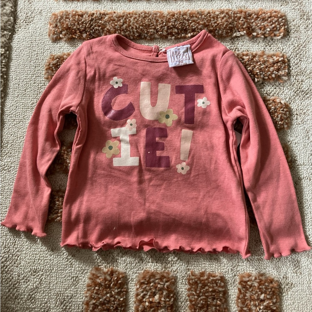 NWOT Charming Pink “Cutie” Long Sleeve Tee 24 Months